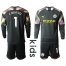 Manchester City #1 C.Bravo Black Goalkeeper Long Sleeves Kid Soccer Club Jersey
