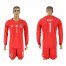 Germany #1 Neuer Red Goalkeeper Long Sleeves Soccer Country Jersey