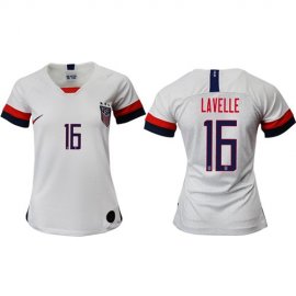 Womens USA #16 Lavelle Home Soccer Country Jersey