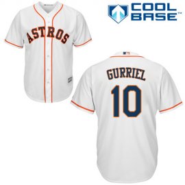 Houston Astros #10 Yuli Gurriel White Cool Base Stitched Youth MLB Jersey