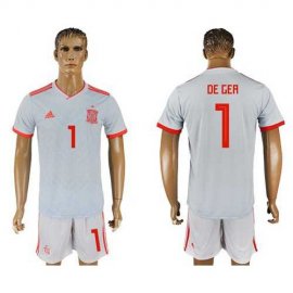 Spain #1 De Gea Away Soccer Country Jersey