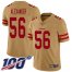 Nike San Francisco 49ers #56 Kwon Alexander Gold Mens Stitched NFL Limited Inverted Legend 100th Season Jersey