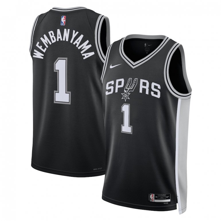 Victor Wembanyama San Antonio Spurs Nike Unisex 2023 NBA Draft First Round Pick Swingman Jersey – Icon Edition – Black Victor Wembanyama San Antonio Spurs Nike Unisex 2023 NBA Draft First Round Pick Swingman Jersey – Icon Edition – Black
