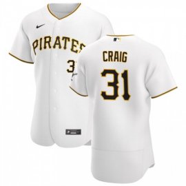 Pittsburgh Pirates #31 Will Craig Mens Nike White Home 2020 Authentic Player MLB Jersey