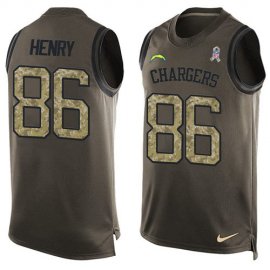 Nike Los Angeles Chargers #86 Hunter Henry Green Mens Stitched NFL Limited Salute To Service Tank Top Jersey