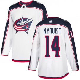 Adidas Columbus Blue Jackets #14 Gustav Nyquist White Road Authentic Stitched Youth NHL Jersey