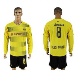 Dortmund #8 Gundogan Home Long Sleeves Soccer Club Jersey