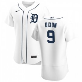 Detroit Tigers #9 Brandon Dixon Mens Nike White Home 2020 Authentic Player MLB Jersey