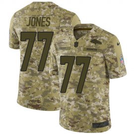 Nike Denver Broncos #77 Sam Jones Camo Mens Stitched NFL Limited 2018 Salute To Service Jersey