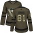 Adidas Pittsburgh Penguins #81 Phil Kessel Green Salute to Service Womens Stitched NHL Jersey