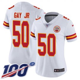 Nike Kansas City Chiefs #50 Willie Gay Jr. White Womens Stitched NFL 100th Season Vapor Untouchable Limited Jersey