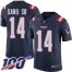 Nike New England Patriots #14 Mohamed Sanu Sr Navy Blue Mens Stitched NFL Limited Rush 100th Season Jersey