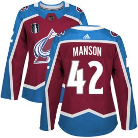Adidas Colorado Avalanche #42 Josh Manson Burgundy Womens 2022 Stanley Cup Final Patch Home Authentic Stitched NHL Jersey Womens