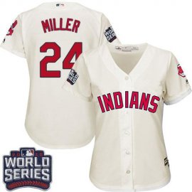 Cleveland Indians #24 Andrew Miller Cream 2016 World Series Bound Womens Alternate Stitched MLB Jersey