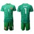 Spain #1 De Gea Green Goalkeeper Soccer Country Jersey