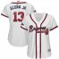 Atlanta Braves #13 Ronald Acuna Jr. Majestic Womens 2019 Postseason Official Cool Base Player Jersey White