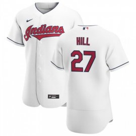 Cleveland Indians #27 Cam Hill Mens Nike White Home 2020 Authentic Team MLB Jersey