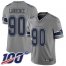 Nike Dallas Cowboys #90 Demarcus Lawrence Gray Mens Stitched NFL Limited Inverted Legend 100th Season Jersey
