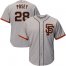 San Francisco Giants #28 Buster Posey Grey Road 2 Cool Base Stitched Youth MLB Jersey