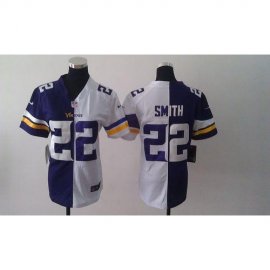 Nike Minnesota Vikings #22 Harrison Smith Purple/White Womens Stitched NFL Elite Split Jersey