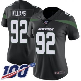 Nike New York Jets #92 Leonard Williams Black Alternate Womens Stitched NFL 100th Season Vapor Limited Jersey