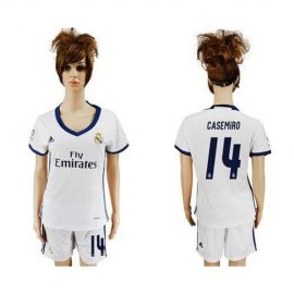 Womens Real Madrid #14 Casemiro Home Soccer Club Jersey