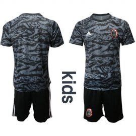 Mexico Blank Black Goalkeeper Kid Soccer Country Jersey