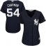 New York Yankees #54 Aroldis Chapman Navy Blue Alternate Womens Stitched MLB Jersey