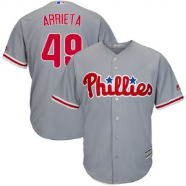 Philadelphia Phillies #49 Jake Arrieta Grey Cool Base Stitched Youth MLB Jersey