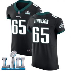 Nike Philadelphia Eagles #65 Lane Johnson Black Alternate Super Bowl LII Mens Stitched NFL Vapor Untouchable Elite Jersey