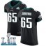 Nike Philadelphia Eagles #65 Lane Johnson Black Alternate Super Bowl LII Mens Stitched NFL Vapor Untouchable Elite Jersey