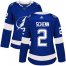 Adidas Tampa Bay Lightning #2 Luke Schenn Blue Home Authentic Womens Stitched NHL Jersey