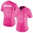 Nike San Francisco 49ers #16 Joe Montana Pink Womens Stitched NFL Limited Rush Fashion Jersey