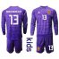 Spain #13 Arrizabalaga Purple Long Sleeves Goalkeeper Kid Soccer Country Jersey