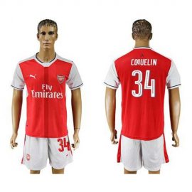 Arsenal #34 Coquelin Champions League Home Soccer Club Jersey