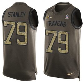 Nike Baltimore Ravens #79 Ronnie Stanley Green Mens Stitched NFL Limited Salute To Service Tank Top Jersey
