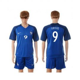 France #9 Giroud Blue Soccer Country Jersey