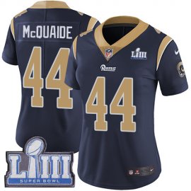Nike Los Angeles Rams #44 Jacob McQuaide Navy Blue Team Color Super Bowl LIII Bound Womens Stitched NFL Vapor Untouchable Limited Jersey