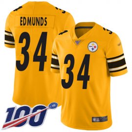 Nike Pittsburgh Steelers #34 Terrell Edmunds Gold Mens Stitched NFL Limited Inverted Legend 100th Season Jersey