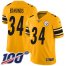 Nike Pittsburgh Steelers #34 Terrell Edmunds Gold Mens Stitched NFL Limited Inverted Legend 100th Season Jersey