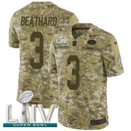 Nike San Francisco 49ers #3 C.J. Beathard Camo Super Bowl LIV 2020 Mens Stitched NFL Limited 2018 Salute To Service Jersey