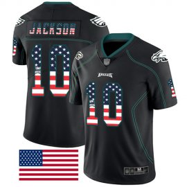 Nike Philadelphia Eagles #10 DeSean Jackson Black Mens Stitched NFL Limited Rush USA Flag Jersey