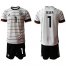 Germany #1 Neuer White Home Soccer Country Jersey