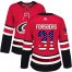 Adidas Carolina Hurricanes #31 Anton Forsberg Red Home Authentic USA Flag Womens Stitched NHL Jersey
