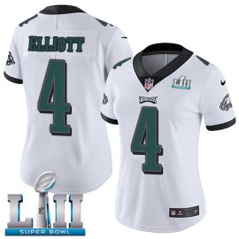 Nike Philadelphia Eagles #4 Jake Elliott White Super Bowl LII Womens Stitched NFL Vapor Untouchable Limited Jersey