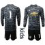 Manchester United #1 De Gea Black Goalkeeper Long Sleeves Kid Soccer Club Jersey