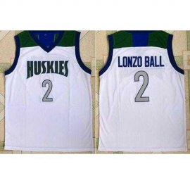 Los Angeles Lakers #2 Lonzo Ball White Chino Hills Huskies High School Stitched NBA Jersey