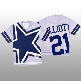 NFL Dallas Cowboys #21 Ezekiel Elliott White Mens Mitchell & Nell Big Face Fashion Limited NFL Jersey