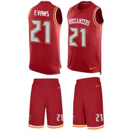 Nike Tampa Bay Buccaneers #21 Justin Evans Red Team Color Mens Stitched NFL Limited Tank Top Suit Jersey