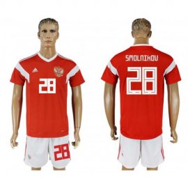 Russia #28 SMOLNIKOV Home 2018 FIFA World Cup Soccer Jersey